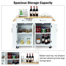 Load image into Gallery viewer, Wood Top Rolling Kitchen Trolley Island Cart Storage Cabinet-White
