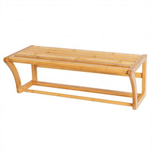 Load image into Gallery viewer, Bamboo Towel Bar Wall Mounted Storage Towel Rack Bathroom Shelf
