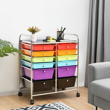 Load image into Gallery viewer, 12 Drawers Rolling Cart Storage Scrapbook Paper Organizer Bins-Deep Multicolor
