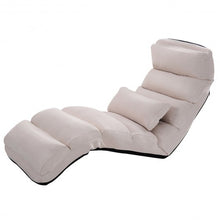 Load image into Gallery viewer, Stylish  Folding Lazy Sofa Chair with Pillow-Beige
