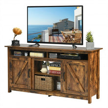 Load image into Gallery viewer, 60”Industrial TV Stand Entertainment Center with Shelve and Cabinet-Brown
