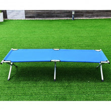 Load image into Gallery viewer, Outdoor Hiking Portable Aluminum Folding Camping Bed with Bag-Blue
