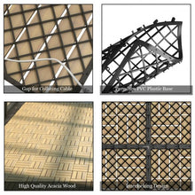 Load image into Gallery viewer, 10 PCS 12" x 12" Acacia Wood  Interlocking Check Deck Tiles
