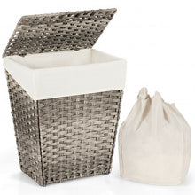 Load image into Gallery viewer, Foldable Handwoven Laundry Hamper with Removable Liner-Gray
