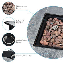Load image into Gallery viewer, 30" Square Outdoor Fireplace Propane Gas Fire Pit  Table-Black
