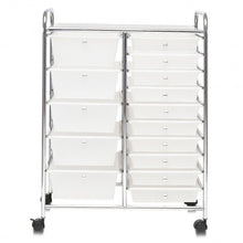Load image into Gallery viewer, 15 Drawers Rolling Storage Cart Organizer-clear

