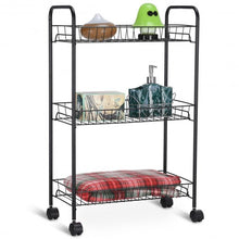 Load image into Gallery viewer, 3 Tier Rolling Kitchen Utility Trolley with Storage Shelf Baskets
