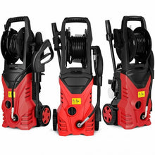 Load image into Gallery viewer, 1800W 2030PSI Electric Pressure Washer Cleaner with Hose Reel-Red
