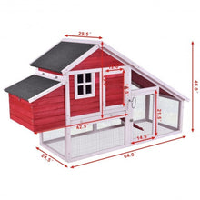 Load image into Gallery viewer, 64" Large Wooden Rabbit Hutch Chicken Coop
