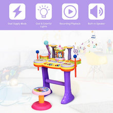 Load image into Gallery viewer, 3-in-1 Kid Piano Keyboard Drum Set with Carousel Music Box
