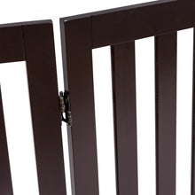 Load image into Gallery viewer, 35'' Folding Standing 4 Panel Wood Pet Fence-Brown
