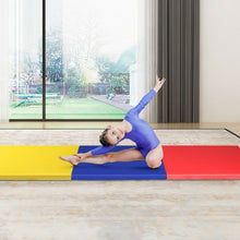 Load image into Gallery viewer, 6' x 2' Exercise Tri-Fold Gymnastics Mat w/ Carrying Handles-Multicolor
