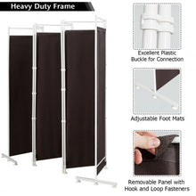 Load image into Gallery viewer, 6-Panel Room Divider Folding Privacy Screen -Brown
