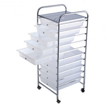 Load image into Gallery viewer, 10 Drawer Rolling Storage Cart Organizer-Clear
