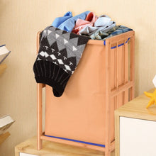 Load image into Gallery viewer, Bamboo Frame Durable Clothes Storage Laundry Hamper
