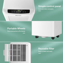 Load image into Gallery viewer, 10000 BTU Portable Air Conditioner with Dehumidifier and Fan Modes-White
