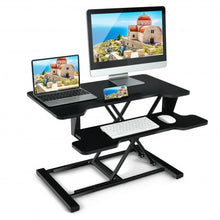 Load image into Gallery viewer, Height Adjustable Standing Desk Converter with Removable Keyboard Tray-Black

