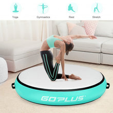 Load image into Gallery viewer, 40" Inflatable Round Gymnastic Mat Tumbling Floor Mat with Electric Pump-Green
