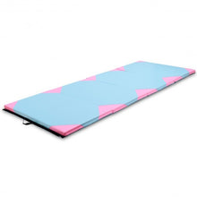 Load image into Gallery viewer, 4' x 10' x 2" Thick Folding Panel Fitness Exercise Gymnastics Mat-Blue
