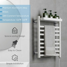 Load image into Gallery viewer, 110W Electric Heated Towel Rack with Top Tray for Bathroom and Kitchen
