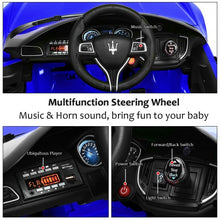 Load image into Gallery viewer, 12 V Remote Control Maserati Licensed Kids Ride on Car-Blue
