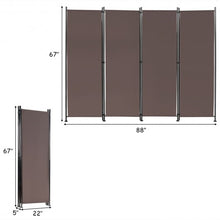 Load image into Gallery viewer, 4-Panel Room Divider Folding Privacy Screen-Coffee
