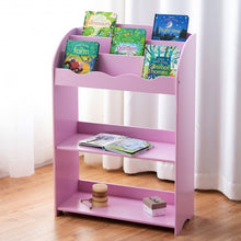 Load image into Gallery viewer, 3-Tier Kids Bookshelf Magazine Storage Bookcase -Pink
