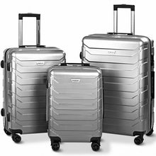 Load image into Gallery viewer, 3PCS Spinner Expandable Suitcase With TSA Lock-Gray
