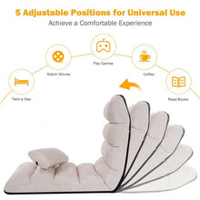 Load image into Gallery viewer, Stylish  Folding Lazy Sofa Chair with Pillow-Beige
