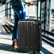 Load image into Gallery viewer, 18" ABS Lightweight Hardshell Luggage Suitcase with 4-Wheel-Black
