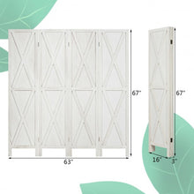 Load image into Gallery viewer, 5.6 Ft 4 Panels Folding Wooden Room Divider-White
