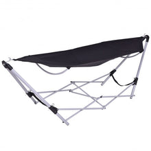 Load image into Gallery viewer, Portable Folding Steel Frame Hammock with Bag-Black
