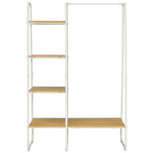 Load image into Gallery viewer, Clothes Rack Free Standing Storage Tower with Metal Frame-Natural
