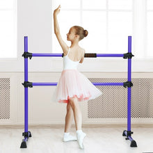 Load image into Gallery viewer, 4 ft Portable Ballet Freestanding Adjustable Double Dance Bar-Purple
