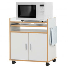 Load image into Gallery viewer, Rolling Kitchen Trolley Microwave Cart Storage Cabinet with Removable Shelf
