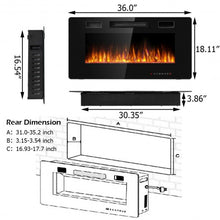 Load image into Gallery viewer, 36" Recessed Ultra Thin Wall Mounted Electric Fireplace
