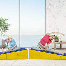 Load image into Gallery viewer, Folding Incline Mat Slope Cheese Gymnastics Gym Exercise Yellow
