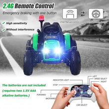 Load image into Gallery viewer, 2 in 1 Electric 12V Kids Ride on Car Tractor w/Remote Control LED Light Horn-GN
