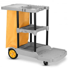 Load image into Gallery viewer, Commercial Janitorial Cleaning Cart 3 Shelf Housekeeping Ultility Cart
