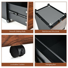 Load image into Gallery viewer, 2-Drawer Rolling Mobile File Cabinet fits Letter/A4 Size with Hanging Bar
