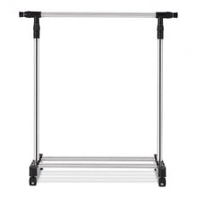 Load image into Gallery viewer, Adjustable Rolling Garment Rack Closet Organizer

