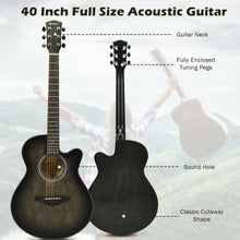 Load image into Gallery viewer, 40" Full Size Cutaway Acoustic Guitar Starter Guitarra Bundle Kit -Black
