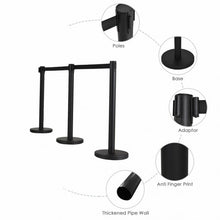 Load image into Gallery viewer, 6 pcs Retractable Black Stanchion Posts Queue Pole
