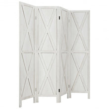 Load image into Gallery viewer, 5.6 Ft 4 Panels Folding Wooden Room Divider-White
