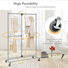 Load image into Gallery viewer, Heavy Duty Adjustable Rack Rolling Clothes Organizer On Wheels
