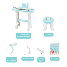 Load image into Gallery viewer, 37-key Kids Electronic Piano Keyboard Playset-Blue
