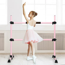 Load image into Gallery viewer, 4 ft Portable Ballet Freestanding Adjustable Double Dance Bar-Pink
