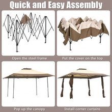 Load image into Gallery viewer, 13'x13' Pop Up Canopy Tent Instant Outdoor Folding Canopy Shelter-Brown
