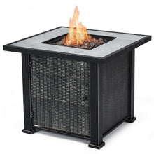 Load image into Gallery viewer, 30" Square Outdoor Fireplace Propane Gas Fire Pit  Table-Black
