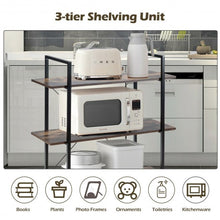 Load image into Gallery viewer, 3-Tier Bookshelf Industrial Bookcase Display Shelf Storage Rack-Brown
